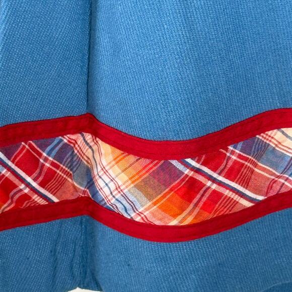 JCPenney VTG Girl's 6 Cotton Blend No Iron Corduroy Jumper Dress Plaid Trim READ - Picture 7 of 10